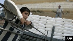 Груз американской продовольственной помощи для палестинских территорий.