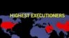 Mapa ilustrando os países maiores aplicadores da pena de morte no mundo com base no relatório da Amnistia Internacional