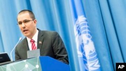 El canciller en disputa de Venezuela se encuentra en Nueva York para participar en un foro sobre los objetivos globales de la ONU.