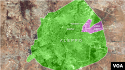 Sakhur, Hanano and Jabal Badro districts in Aleppo, Syria