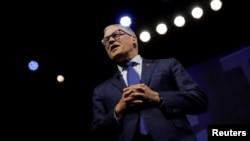 U.S. 2020 Democratic presidential candidate and Governor Jay Inslee participates in a moderated discussion at the We the People Summit in Washington, April 1, 2019.