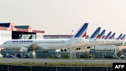 Pesawat-pesawat maskapai Air France di bandara -Charles de Gaulle, Paris, Perancis (foto: dok). 