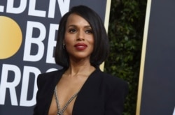 Aktris Kerry Washington di acara Golden Globes Award, Januari 2020 (Dok: AP)