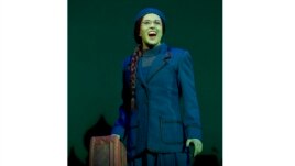 This image released by Polk & Co. shows understudy Carla Stickler in the role of Elphaba from the musical 