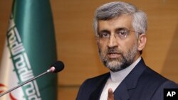 ທ່ານ Saeed Jalili ທີ່ປຶກສາດ້ານຄວາມປອດໄພແຫ່ງຊາດ ແລະຫົວໜ້າເຈລະຈາ ນີວເຄລຍຂອງອີຣ່ານ.
ວັນທີ 31 ທັນວາ 2011.