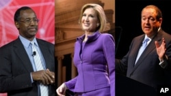 From left, Ben Carson, Carly Fiorina and Mike Huckabee have announced their campaigns for the Republican nomination for president.