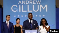 Democratic Florida gubernatorial nominee Andrew Gillum concedes the race in Tallahassee, Nov. 6, 2018.