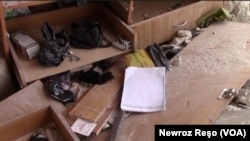 Damage is seen at a school in Afrin, northern Syria.