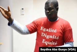 Bamba Kassé, secrétaire général de la section syndicale de l’APS, à Dakar, le 26 septembre 2018. (VOA/Seydina Aba Gueye)