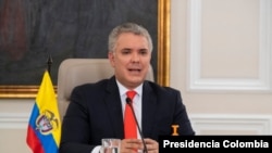 El presidente de Colombia, Iván Duque, fue el primer orador en el seminario web 'Panorama Económico de América Latina 2020', celebrado el 24 de septiembre de 2020.