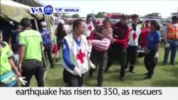 VOA60 World - Ecuador: The death toll from a massive earthquake has risen to 350