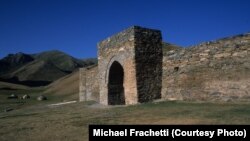 A Silk Road caravan stop high in the mountains of Kyrgyzstan. New research suggests mountain-dwelling nomads forged the critical middle link between East and West.