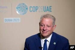 FILE - Al Gore, former U.S. vice president, speaks to The Associated Press at the COP28 U.N. Climate Summit, December 3, 2023, in Dubai, United Arab Emirates.