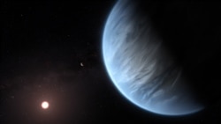 A handout artist's impression released Sept. 11, 2019, by ESA/Hubble shows the K2-18b super-Earth, the only super-Earth exoplanet known to host both water and temperatures that could support life.