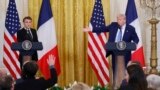 Пресс-конференция президентов Дональда Трампа и Эммануэля Макрона в Белом доме. 24 февраля 2025 года. (Ludovic Marin/Pool via AP)