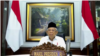 Wakil Presiden Ma'ruf Amin saat menghadiri peringatan Hari Kebangkitan Teknologi Nasional (Harteknas) 2020 secara online, Senin, 10 Agustus 2020. (Foto: screenshoot).