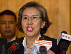 FILE - Yanghee Lee, U.N. special rapporteur on human rights in Myanmar, says freedoms of expression, assembly and association have been stifled in the country, May 6, 2019..