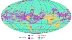 The first global geologic map of Saturn's largest moon, Titan, is based on radar and visible and infrared images from NASA's Cassini mission, which orbited Saturn from 2004 to 2017. In the annotated figure, the map is labeled with several of the named sur