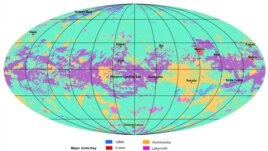 The first global geologic map of Saturn's largest moon, Titan, is based on radar and visible and infrared images from NASA's Cassini mission, which orbited Saturn from 2004 to 2017. In the annotated figure, the map is labeled with several of the named sur