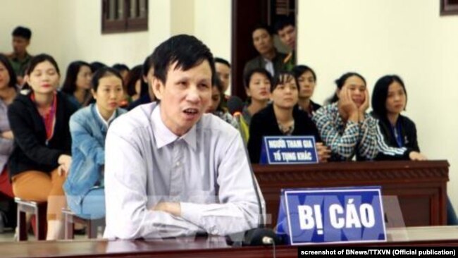 Nhà hoạt động Nguyễn Văn Túc bị xét xử hôm 10/4/2018.