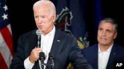 Cựu Phó Tổng thống Joe Biden phát biểu tại một buổi vận động cho một ứng cử viên Dân chủ năm 2018. 