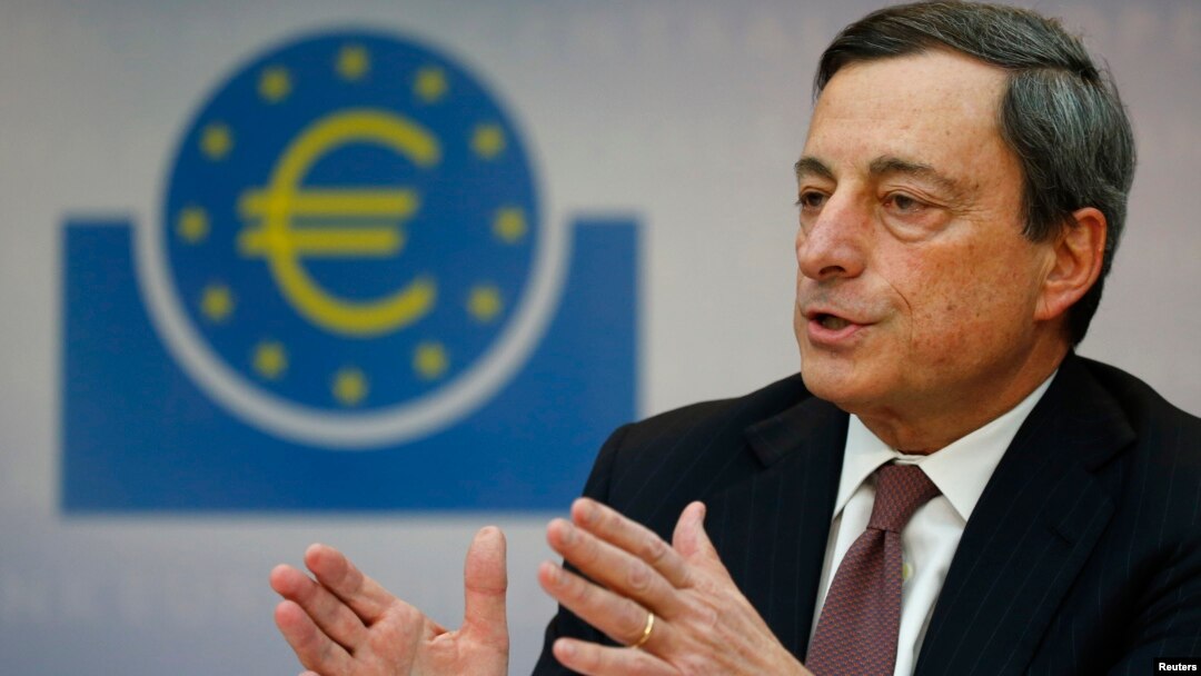 Mario Draghi, President of the European Central Bank, addresses the media during his monthly news conference in Frankfurt, March 7, 2013.