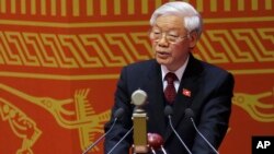 Nguyen Phu Trong, general secretary of the Communist Party of Vietnam, delivers a speech during the opening ceremony of the Communist Party of Vietnam's 12th Congress in Hanoi, Vietnam, Jan. 21, 2016. 