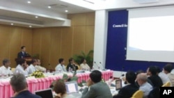 Experts on water security met in Siem Reap on Friday, July 15, 2011, at a two-day conference of the Council for Security Cooperation in the Asia Pacific in an effort to address upcoming issues surrounding such projects and other water conflict.