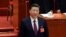 Former presidents Jiang Zemin and Hu Jintao sing the national anthem next to China's President Xi Jinping during the opening of the 19th National Congress of the Communist Party of China at the Great Hall of the People in Beijing, China October 18, 2017.