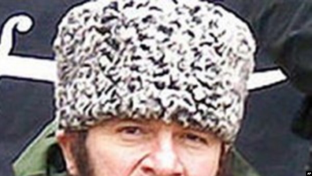 In this screen shot taken in Moscow, Wednesday, Dec. 2, 2009 a computer screen shows an undated photo of a man identified as Chechen separatist leader Doku Umarov posted on the Kavkazcenter.com site.