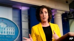 Roberta Jacobson, National Security Council coordinator for the U.S. southern border, speaks at a press briefing at the White House, March 10, 2021, in Washington.