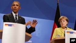 Shugaba Obama na Amurka da shugabar kasar Jamus Angela Merkel