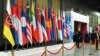 FILE - Member country flags of the Association of Southeast Asian Nations (ASEAN) are displayed at the group's summit in Bangkok, Thailand, Nov. 4, 2019. 