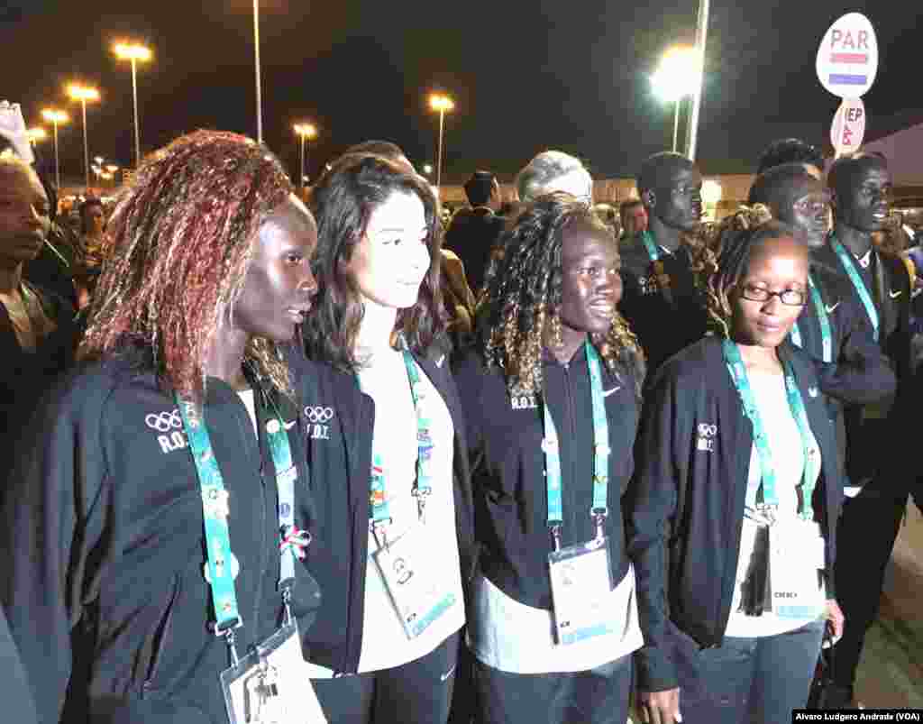 Equipa de Refugiados dos Jogos Olímpicos na Cerimónia de boas-vindas na Vila Olímpica. Rio 2016, Brasil.