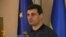 St. Louis County Police Chief Jon Belmar indicates where one of the police officers was shot during protests early Thursday, during a press conference in Clayton, Mo.