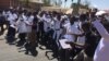 FILE: Junior doctors on strike in Zimbabwe.