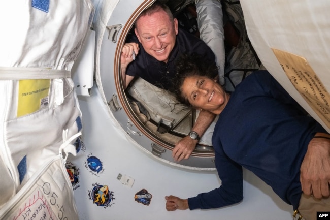 This undated handout picture from Nasa released on July2, 2024 shows NASA’s Boeing Crew Flight Test astronauts (from top) Butch Wilmore and Suni Williams. (Photo by Handout / NASA / AFP)