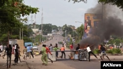 Une manifestation à Kinshasa contre une tentative de modification de la loi électorale le 19 janvier 2015 