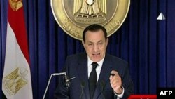 Президент Египта Хосни Мубарак. Каир. 1 февраяля 2011 года