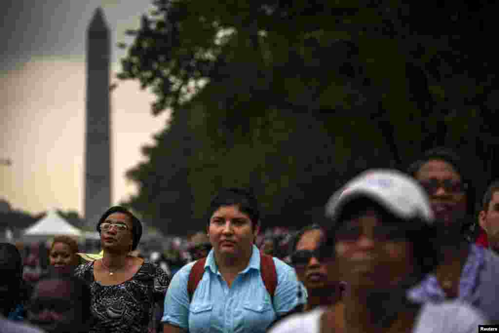 Crowds gather on the National Mall to commemorate the 50th Anniversary of the March on Washington, August 28, 2013.