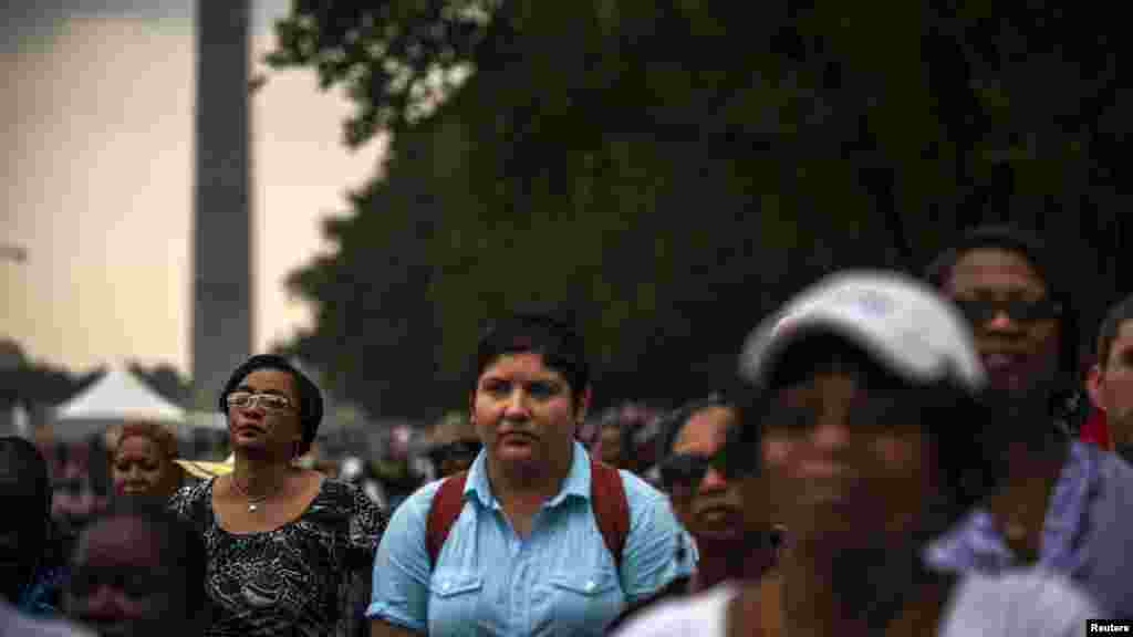 Crowds gather on the National Mall to commemorate the 50th Anniversary of the March on Washington, August 28, 2013.