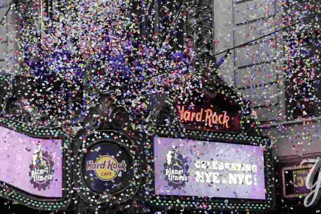 in New York&#39;s Times Square. Hundreds of thousands of revelers are expected to welcome in the New Year in Times Square.