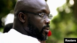 George Weah in Monrovia, November 2011 file photo. 