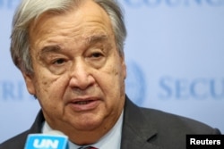 Sekretaris Jenderal PBB Antonio Guterres berbicara di Markas Besar PBB di New York. (Foto: Reuters)