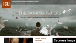 A screenshot of the Panama Papers Web site, April 3, 2016.