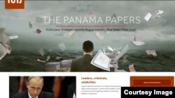 A screenshot of the Panama Papers Web site, April 3, 2016.