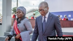 Le président du Bénin Patrice Talon et la vice-présidente Mariam Chabi Talata Zime.