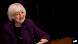 La presidenta de la Reserva Federal, Janet Yellen, habló en Filadelfia, el lunes, 6 de junio de 2016.