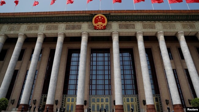 正在举行中国人大会议的北京人大会堂（2020年5月25日）