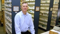 Pharmacist Mark Doyle at McLanahan's Drug Store in Centre Hall, Pennsylvania